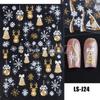 Winter Christmas Nail Stickers: Gold & Silver Glitter, Trees, Reindeer, Snowflakes