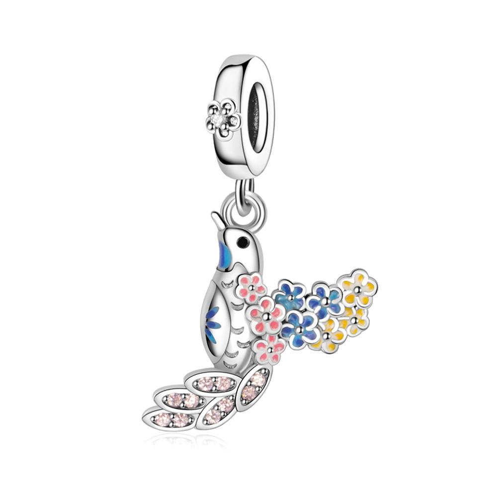 Colorful Copper Shiny Heart Beads & Sparkling Bows Dangle Charm Fits Bracelet Necklace Women'S Exquisite Gifts