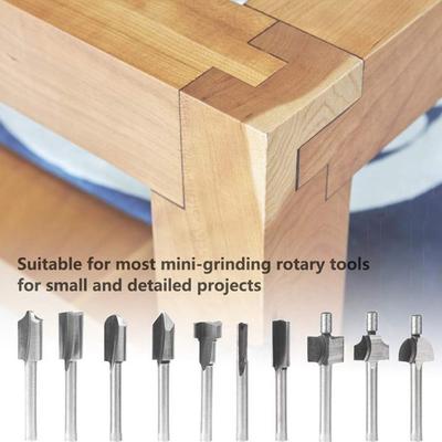 10 Pcs Rotary Tool Set Wood Cutter Milling Shaping Deburring Router Bits Carbide Milling Groove Carpenter Tool Electric Grinder
