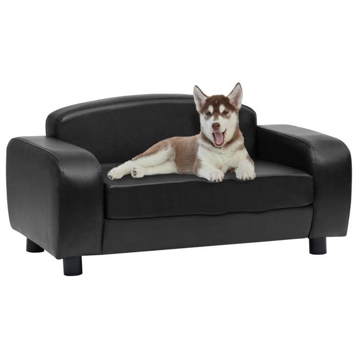 VidaXL Canapé pour Chien Noir 80x50x40 cm Similicuir Sofa pour Chat Animaux 170965