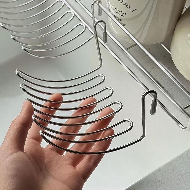 Stainless Steel Kitchen Drain Basket Punch-free Hanging Storage Rack for Sink Side Tableware Fruit Vegetable Drainage 2pcs