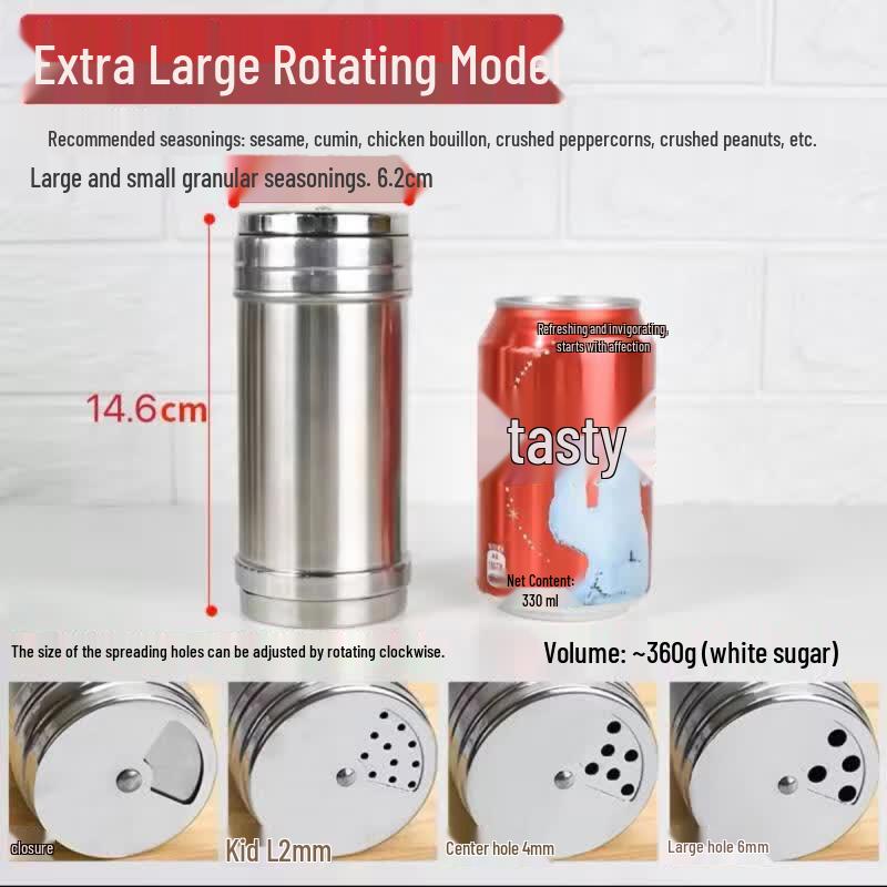 OLOEY Stainless Steel Rotary Seasoning Jars