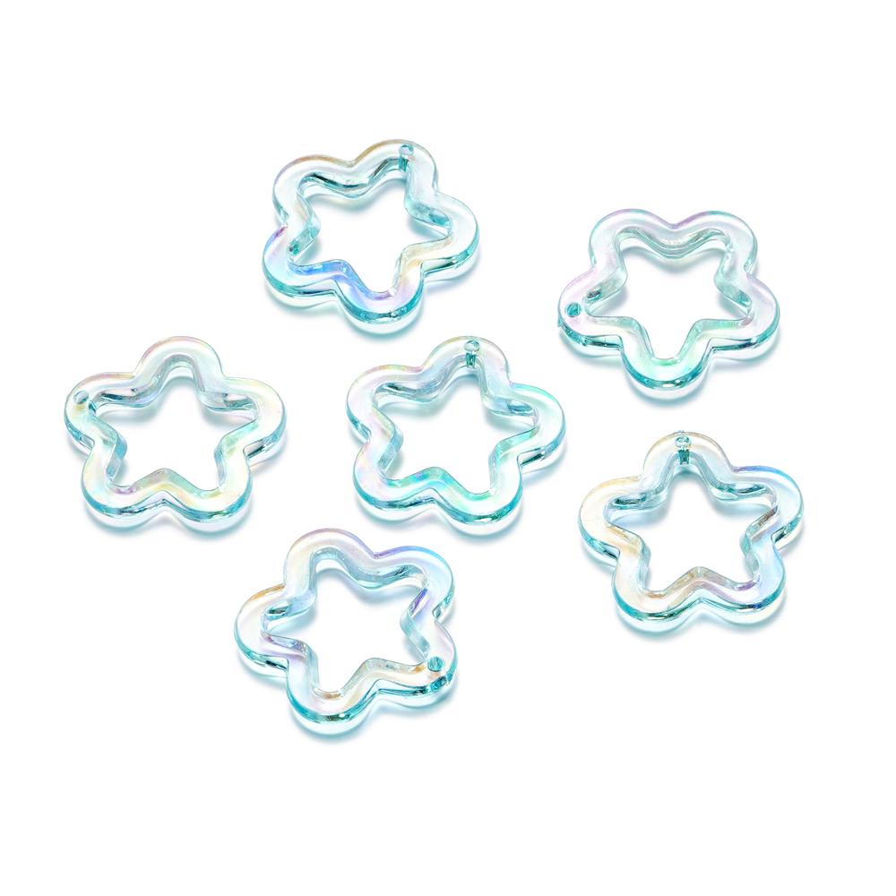 10Pcs/Lot 30*30.5mm Acrylic Transparent Five Pointed Star Pendant for DIY Jewelry Making Bracelet Necklace Charms Accessories