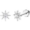 Drperfect 1Pair Flat Back Earrings for Women Surgical Steel Earrings for Sensitive Ears Hoop Stud Cartilage Tragus Piercings