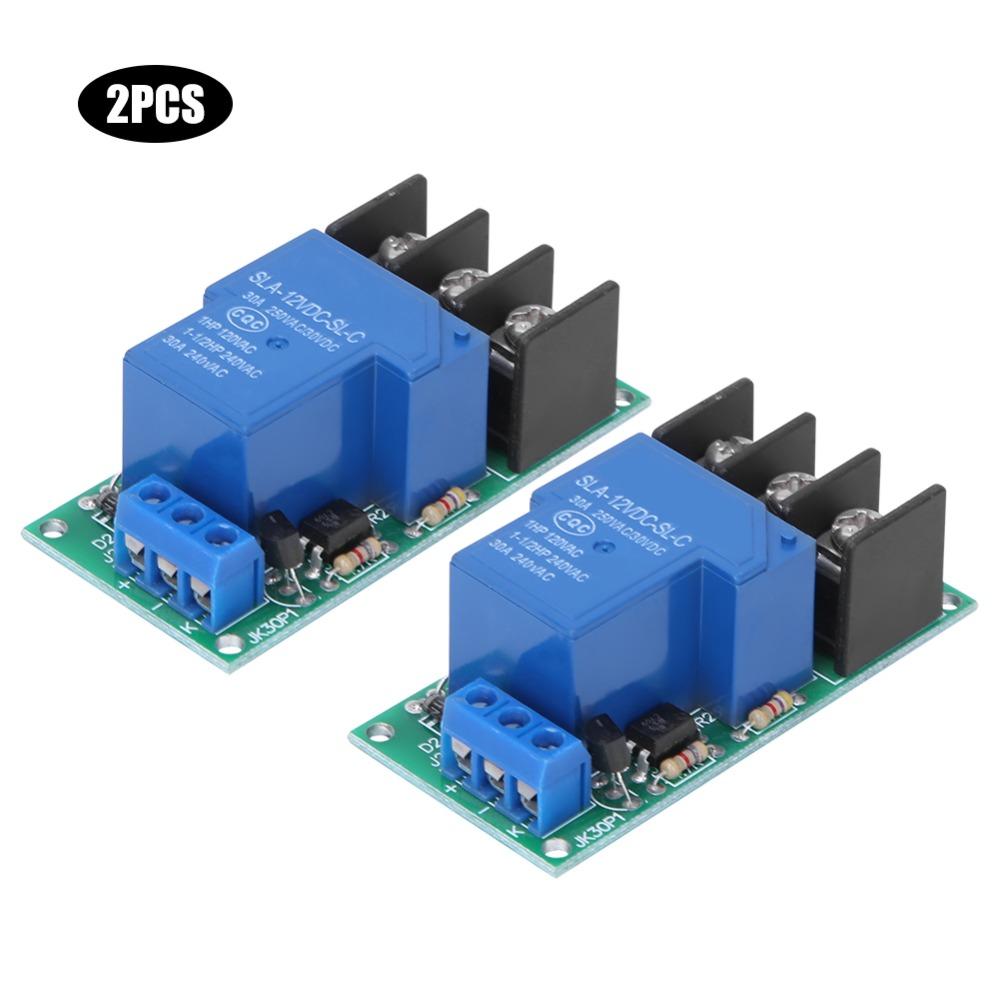 2Pcs JK30P1-12V 1 Channel Relay Module 30A 12V 1-Way Relay Expansion Board Low Level Trigger with Optocoupler Isolation