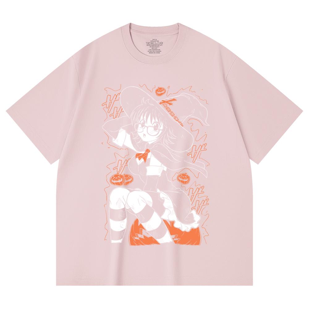 230 g/m² 100% Bawełna HXH V11 Shizuku Nadruk Halloweenowy Unisex Ciężka Bawełniana Koszulka