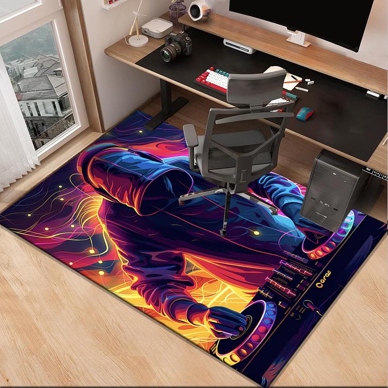 Cyberpunk Gaming Hero Office Rug Chair Mat, Entryway Carpet, Suitable for Front Door, Bedroom, Living Room, Desk, Holiday Gift