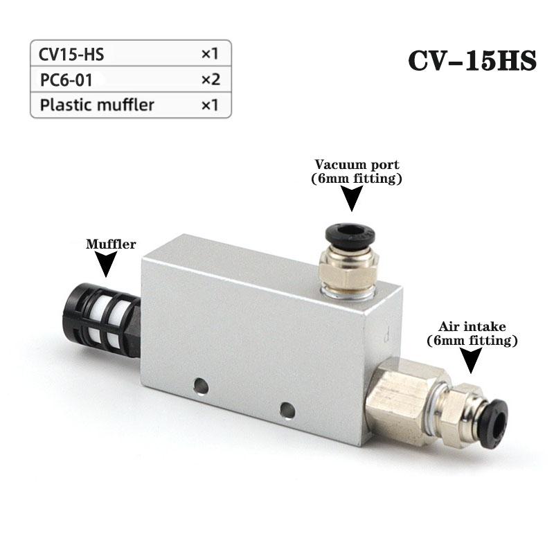 CV-Vakuumgenerator Luftauslass-Ejektor Druck Pneumatisch CV-10HS 15 20 25 30 Negative Control Valve Integrierter Vakuum-Ejektor