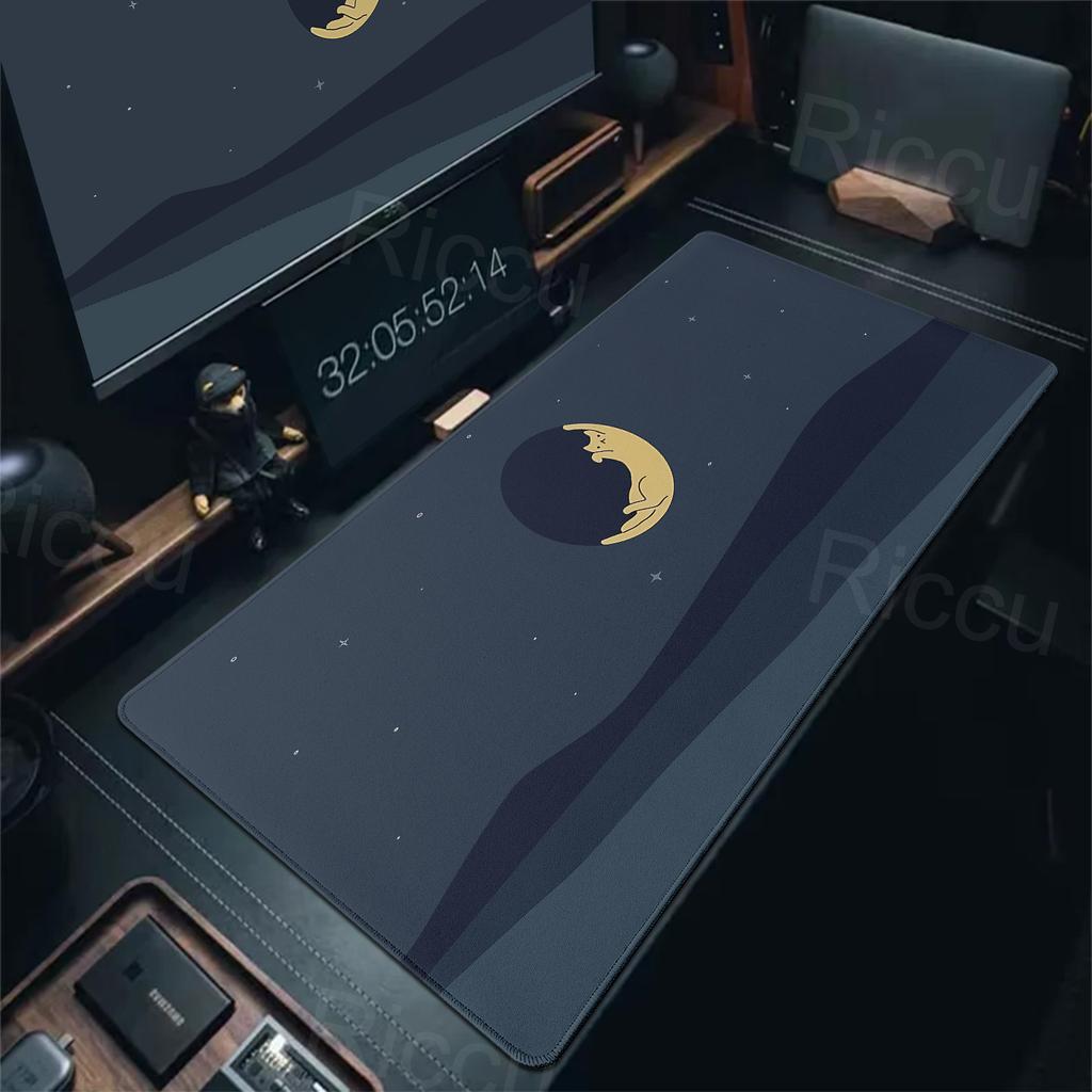 Cute Japan Cat Moon MousePad Gamer Computer Keyboard Large Desk Mats Home Office Laptop Non-Slip Mousepads Gaming Accessories