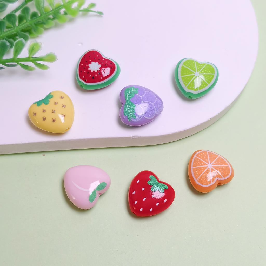 19*20mm 100pcs Heart Beads Acrylic Spacer Loose Beads for Jewelry Making Diy Bracelet Necklace Phone Chain Accessories