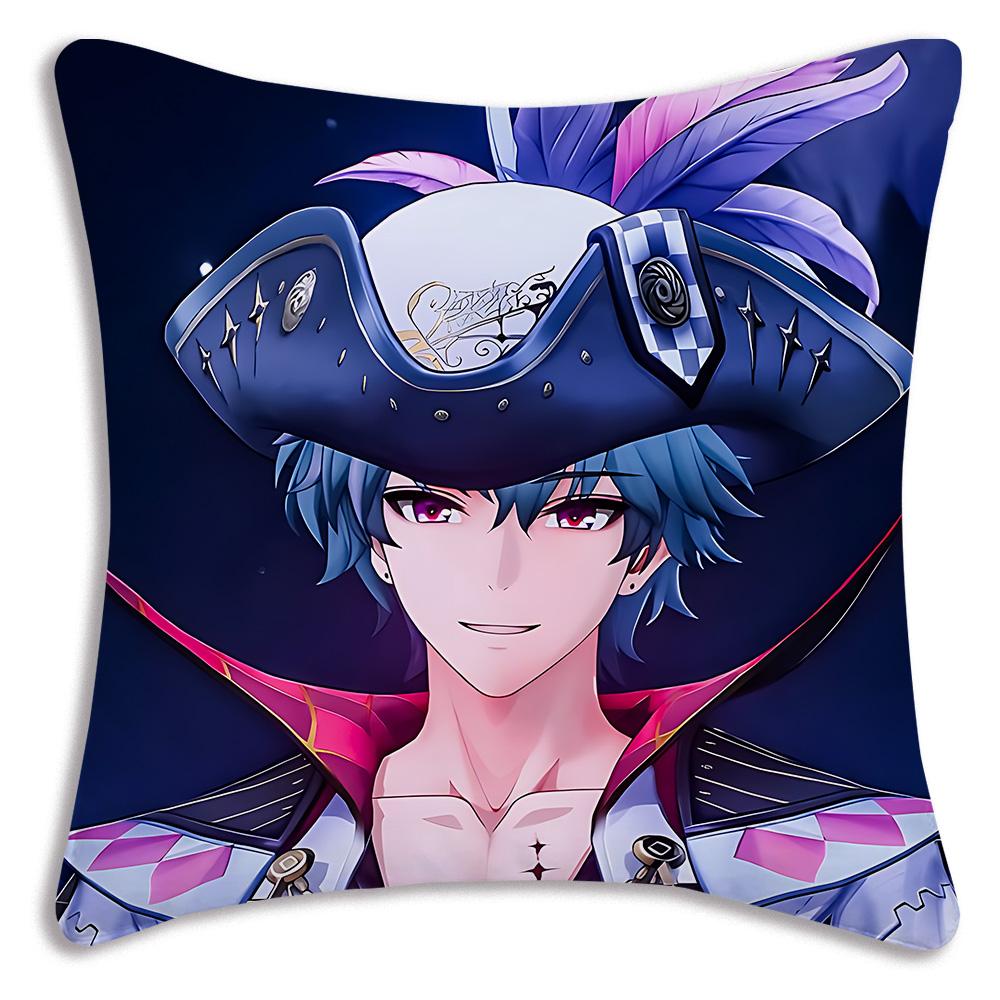 Game Wutherings W-Waves Pillow Covers Cartoon Sofa Decorative Home Double-sided Printing Short Plush Cute Cushion Cover