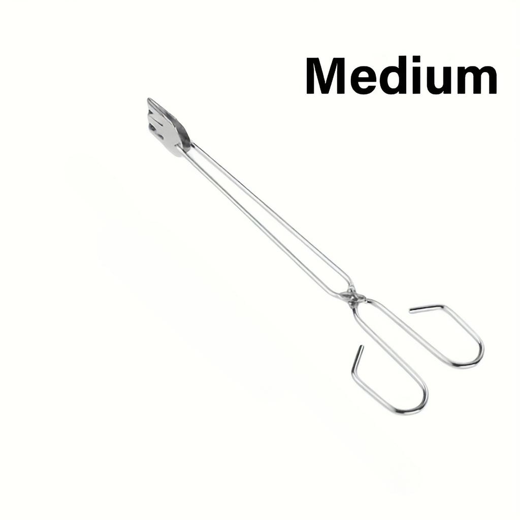3PCS BBQ Tools Stainless Steel Kitchen Tong Scissors Type Grilled Food Clip Food Vegetable Meat Tongs Charcoal Clamp Frying Tong