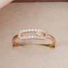 Luxury Open Zircon Ring For Women Fashionable Gold Tone Adjustable Band Elegant Jewelry Gift