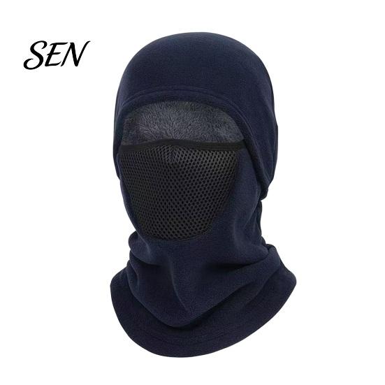 Outdoor Windproof Headwear Thermal Fleece Balaclava Hat, Full Coverage Face Mask, Integrated Warm Neck Gaiter Hat And Warmer for Motorcycle