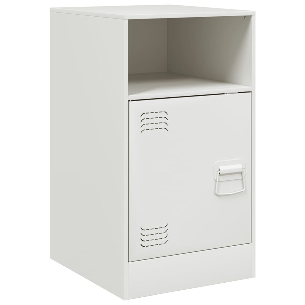 Vidaxl Szafka Nocna, Biała, 34,5X39X62 Cm, Stal