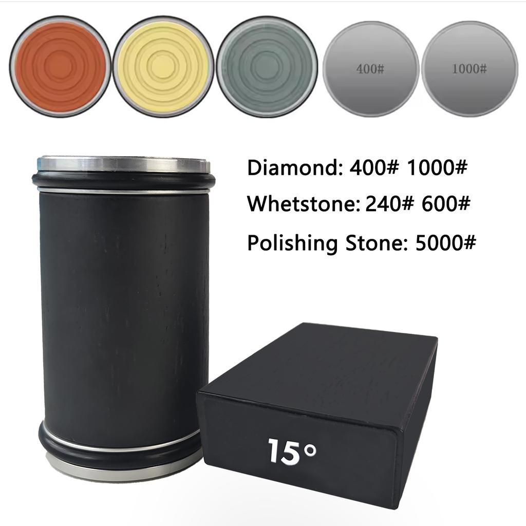 Rolling Knife Sharpener Magnetic Knife Holder Sharpening Stone Kit With 15/20° Degrees Angle Roller Kitchen Whetstone Accessory