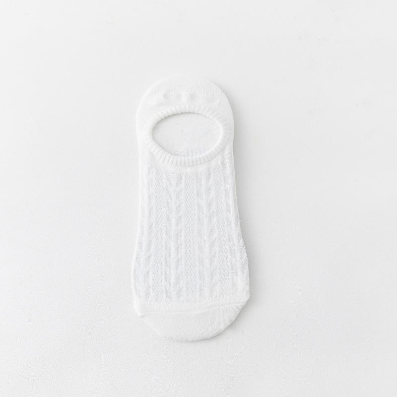 Ladies Spring and Summer Thin Simple Mesh Pure Color Breathable Shallow Mouth Invisible Socks