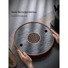 Round Wujin Stone Tea Tray with Water Storage for Dry Brewing