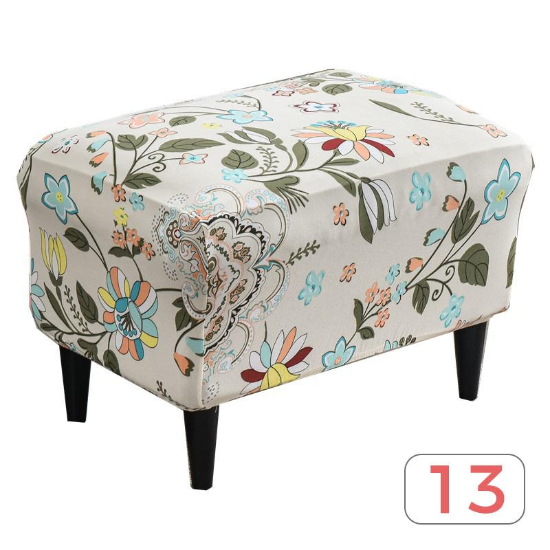 Nordic Style Ottoman Covers Spandex Rectangle Stool Cover All-inclusive Footstool Covers Furniture Protector Sofa Footrest Cover