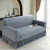 1Pc Luxury Jacquard Sofa Cover With Ruffle Non-Slip Dustproof For 1-4 Seater Sofa Machine Washable All-Season Home Decorations