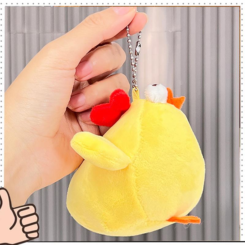 Niedliches hockendes Hühnchen Plüschpuppe Schlüsselanhänger Cheer Ente Taschenanhänger Greifautomat Puppe