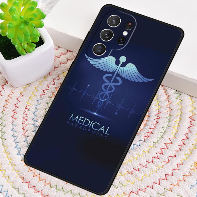 Medizinische Schlangen Krankenschwestern Kaduceus Flagge Silikon Handyhülle Für Samsung Galaxy note 10 pro S26 S25 S24 S23 S22 S21 Plus Ultra Hülle