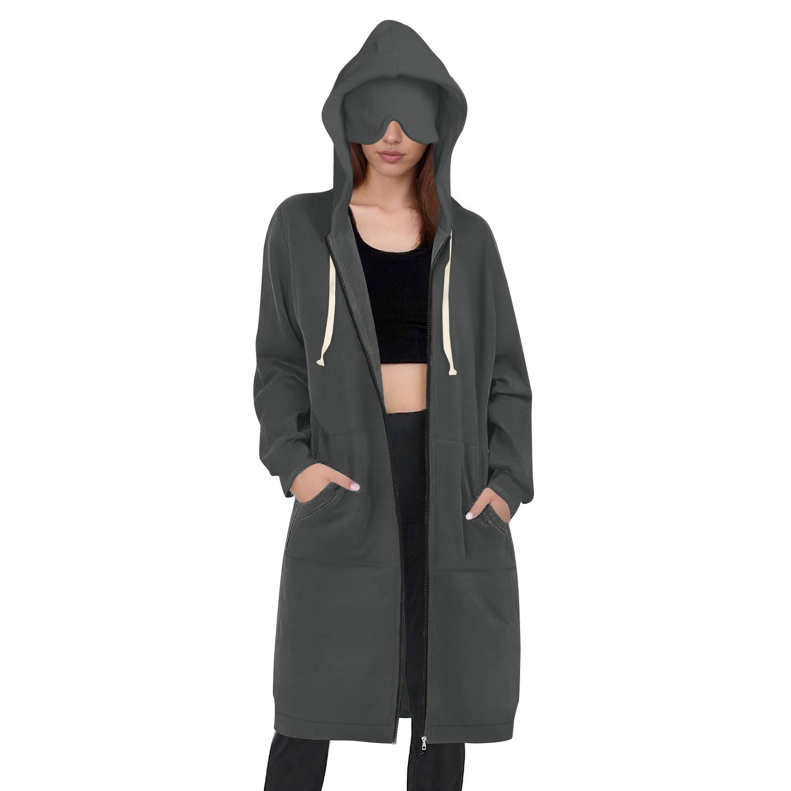 

Women s Sleep Eye Mask, Long-sleeved Casual Pocket Zipper Travel Hoodie, Sports Jacket, Coat Top S