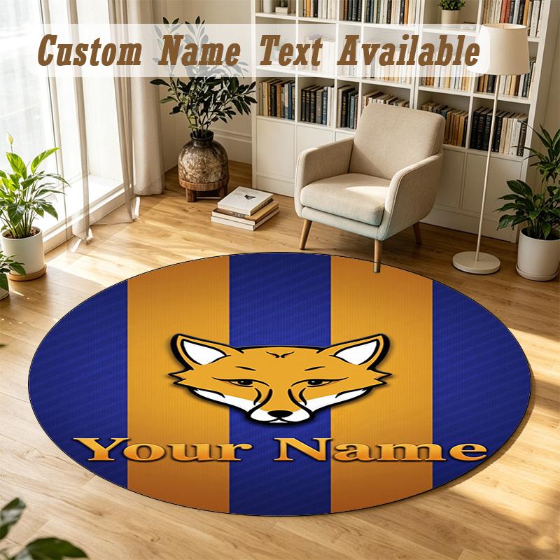 Round Rug Custom NameLeicester City Pattern Non Slip Carpet Home Floor Decor
