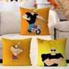 Cartoon J-Johnny Bravo Cushion Cover Inches Farmhouse Decor Home Throw Pillow Covers For Couch Decorations