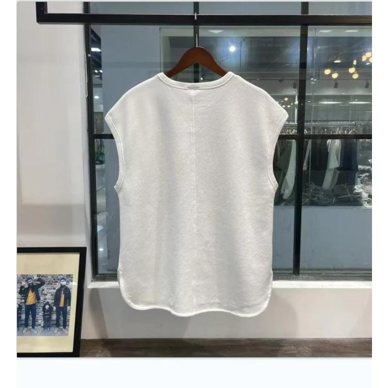 Summer Men Thin Vest Round Neck Waffle Sleeveless Solid Color Casual Waistcoat Fitness Sports Basketball