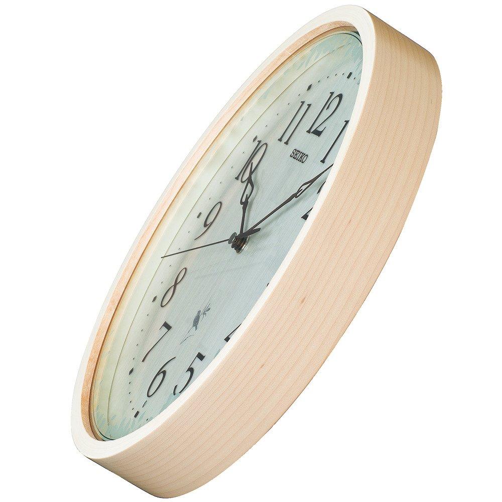 Seiko Clock Wall Clock Nature Sound 12 Types Radio Analog Time Signal Switchable Natural Color Wood RX215A SEIKO