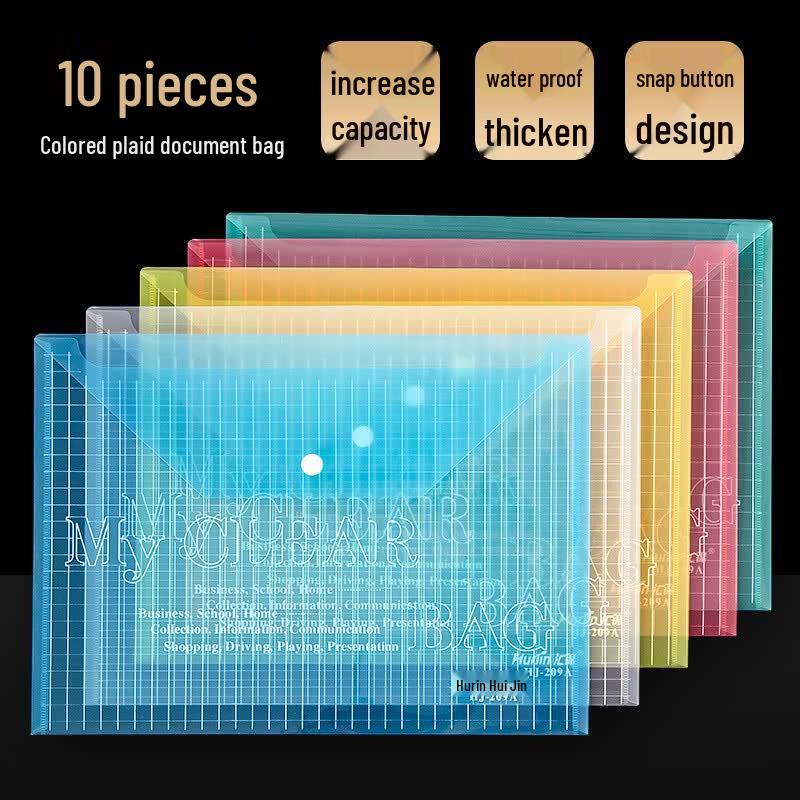 A4 Transparent Mesh Document Bags with Buttons