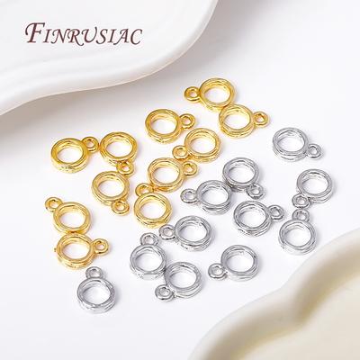 18K Gold Plated Runde Form Anhängeröse Zubehör, Abstandshalter Perlen Charms Verbinder DIY Schmuckherstellung Zubehör