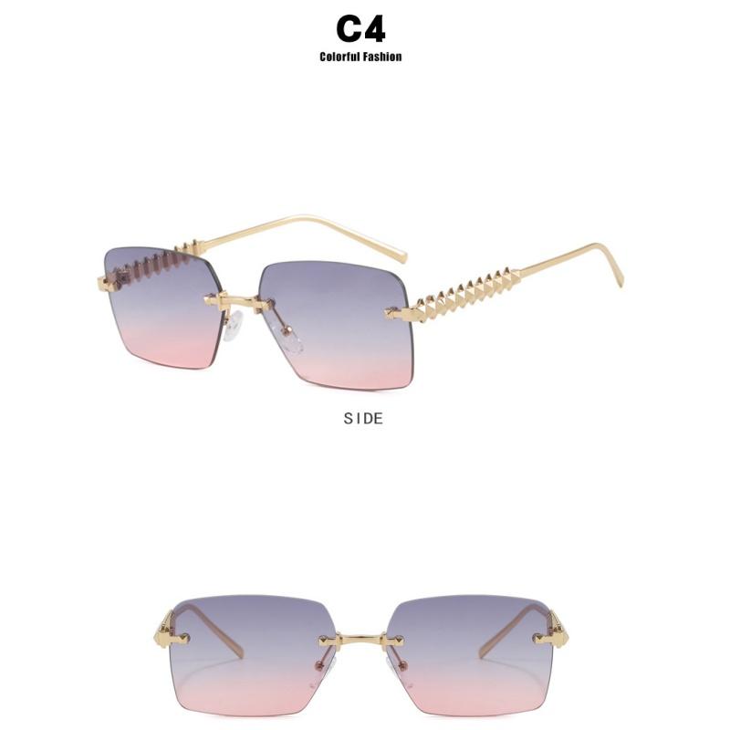 Ladies Sunglasses, Threaded Frameless Trimmed Sunglasses, Stylish Square Sunglasses
