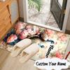 Custom Name Peacock Flowers Romance Rug for Living Room, Game Rooms, Office, Bedroom, Floor Mat Playful Design, Fan Gifts Christmas Decor