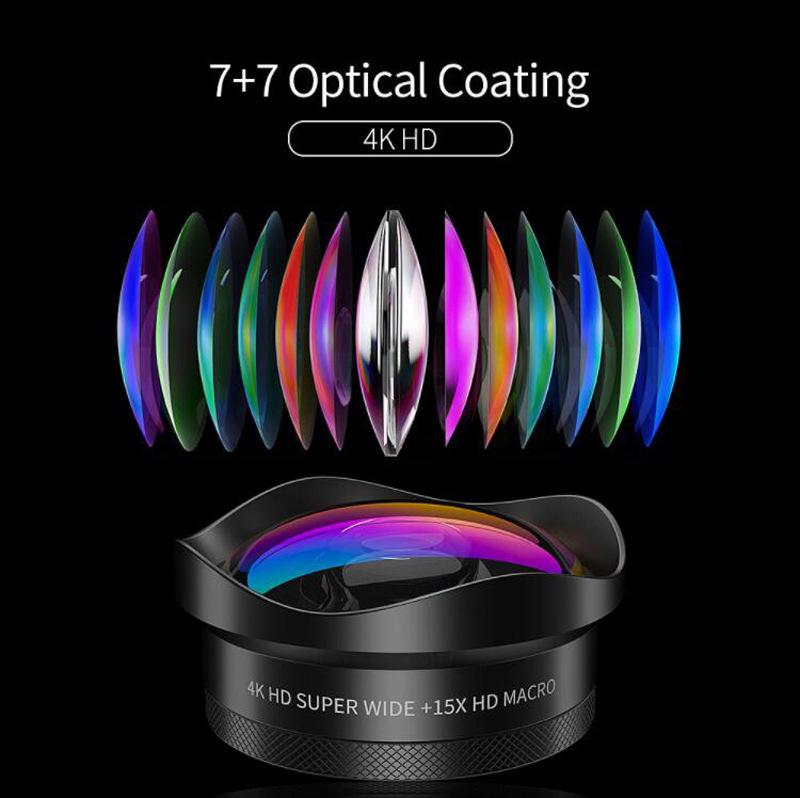 HD 4K Mobile Phone Lens Macro Wide Angle Lens for Mobile Cameras for Mobile Phones