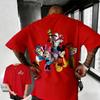 Tricou de vară 2026 cu tematică Mickey Mouse Disney pentru bărbați, modă stradală, 100% bumbac pur, cu mânecă scurtă, casual, larg, respirabil, top