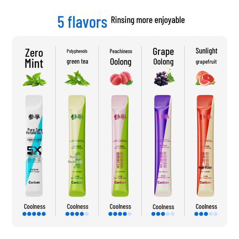 Half-Probiotic Green Tea Mouthwash - Portable 20-Count Sachets