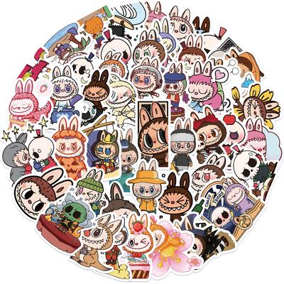 10/50Pcs Cute Labubu Stickers Cartoon Kawaii Water Bottle Stickers for Kids Teens, Waterproof Vinyl Stickers, Aesthetic Laptop Stickers