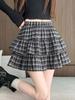 Women's Plaid Mini Skirt with Ruffles Shorts Skirt Y2K Fashion Clothes Autumn Winter