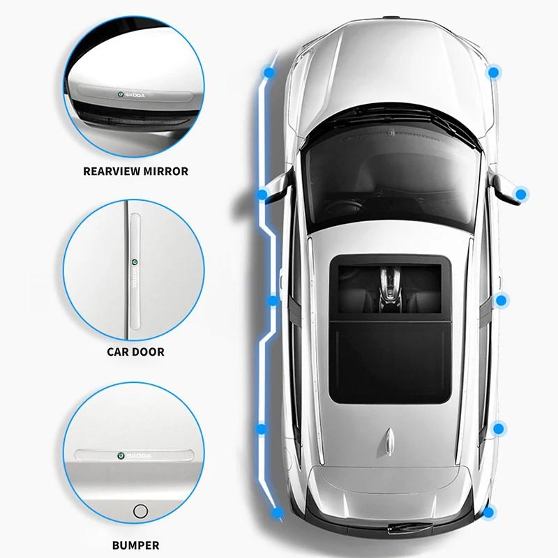 EMIW1 Car Door Handle Stickers Protector Film 2021 Auto For Skoda Octavia Fabia Kamiq Kapoq Kodiaq Rapid SCALA Superb