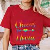 Spanish Girl Bachelorette Party T-Shirts, Rainbow Diamond Heart Arrow Graphic Tees for Bridal Shower, Team Bride Tribe Blouses