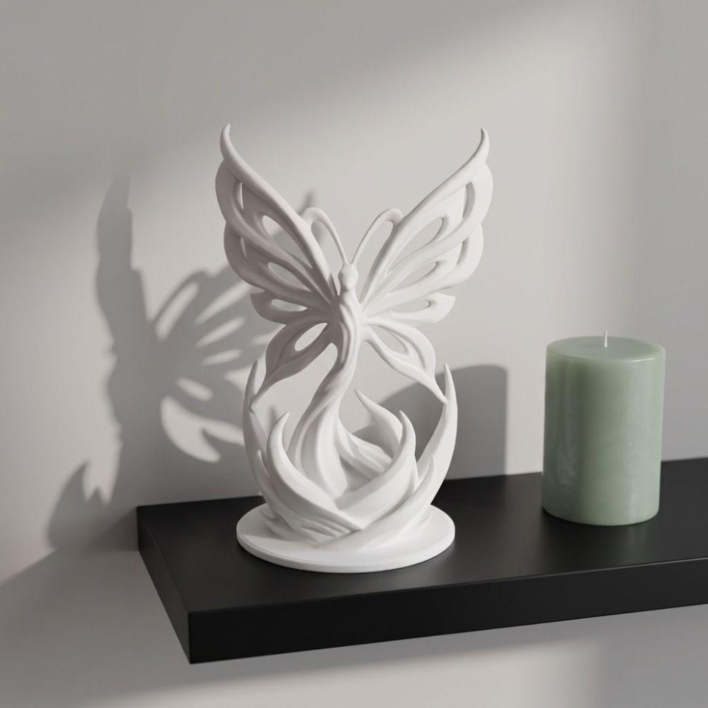 Minimalist Butterfly Sculpture Hollow Desktop Art Ornament Modern Twist Butterfly Statue  Gift