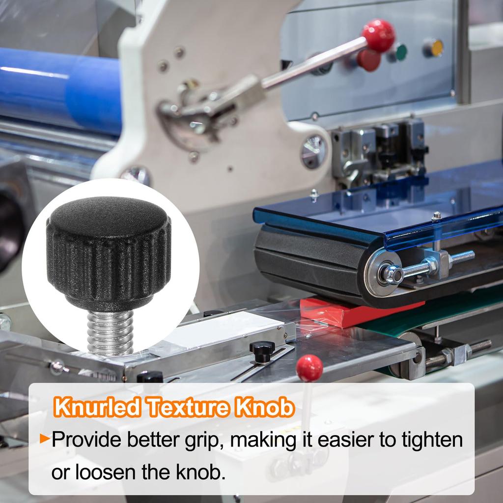 uxcell 10pcs Knurling Clamp Knob Thumb Screw M6 x 8mm Metric Male Thread 22mm