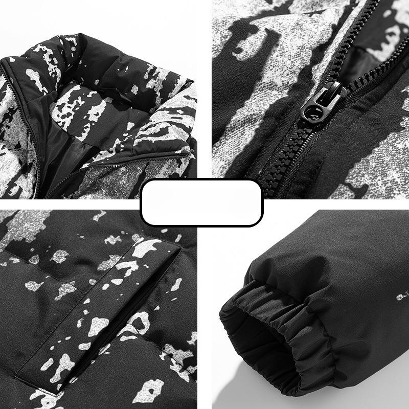 Winter neue Farbverlaufskragen Amerikanische lockere Baumwolljacke Herrenmode Marke dicke warme Baumwolljacke