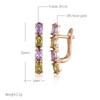 Kienl  Mix Purple Green Natural Zircon Dangle Earring For Women Luxury Design  Rose Gold Color Best Gift Vintage Jewelry