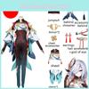 Superbo set costume cosplay Shenhe di Genshin Impact Body elastico traspirante e resistente allo sbiadimento per donna