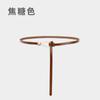 Four Seasons Available Cowhide Thin Belt Women'S Leather Versatile Knot Water Drop Buckle Decorative Belt Fashion Multi Color Belt