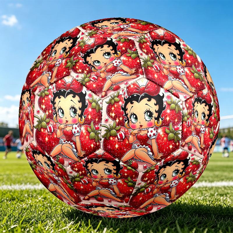 1pc Betty Boop Size 5 Soccer Ball, Standard Sport Football Firm Stitching for Training And Match, Gentle on the Feet, Durable and Unique