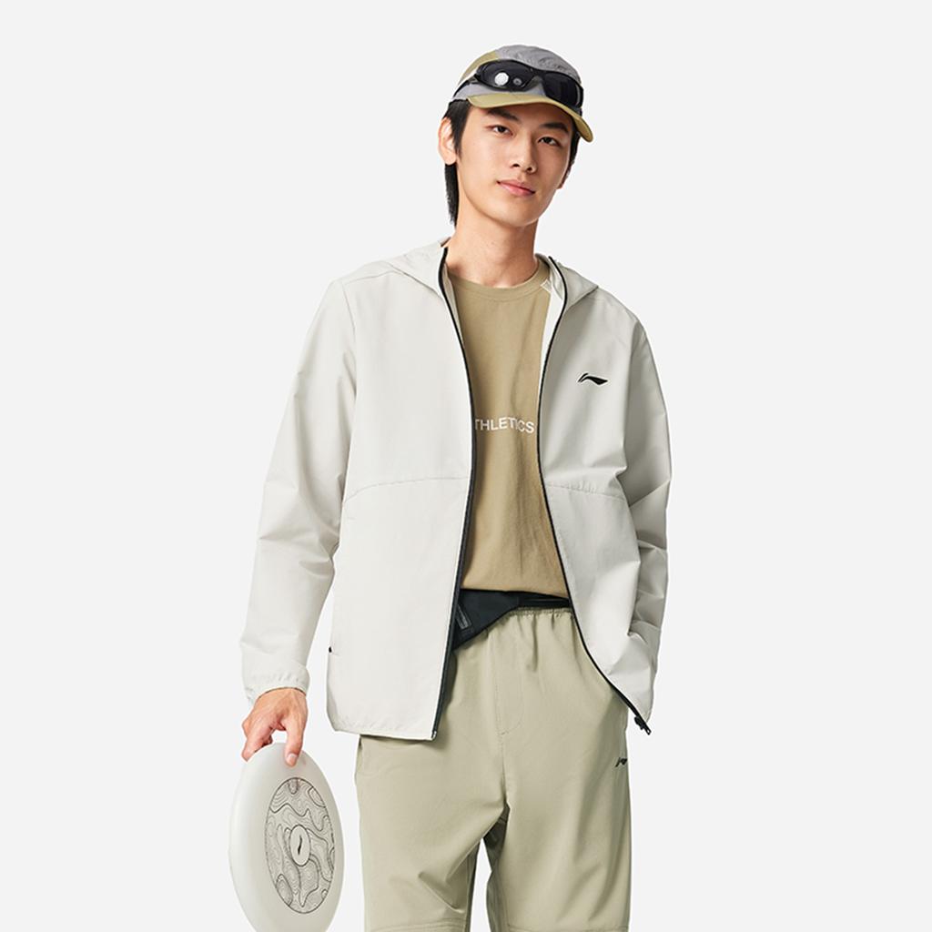 Li Ning Fitness Series Hooded Logo Stitching Windbreaker Men Outerwear AFDVE81-13